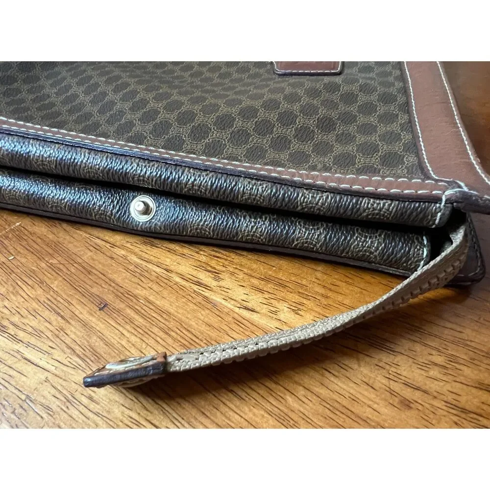 CELINE Vintage Triomphe Macadam Portfolio Document Bag